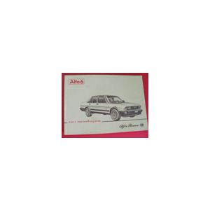 Libretto uso e manutenzione Alfa Romeo Alfa 6 (edizione 07/'83)