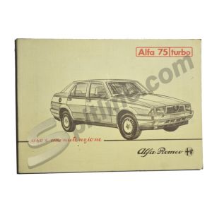 Libretto uso e manutenzione usato Alfa Romeo Alfa 75 1.8 Turbo (edizione 07/'86)