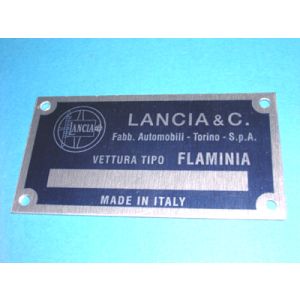 Targhetta metallica identificativa dati Lancia Flaminia
