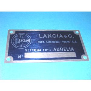 Targhetta identificativa dati Lancia Aurelia